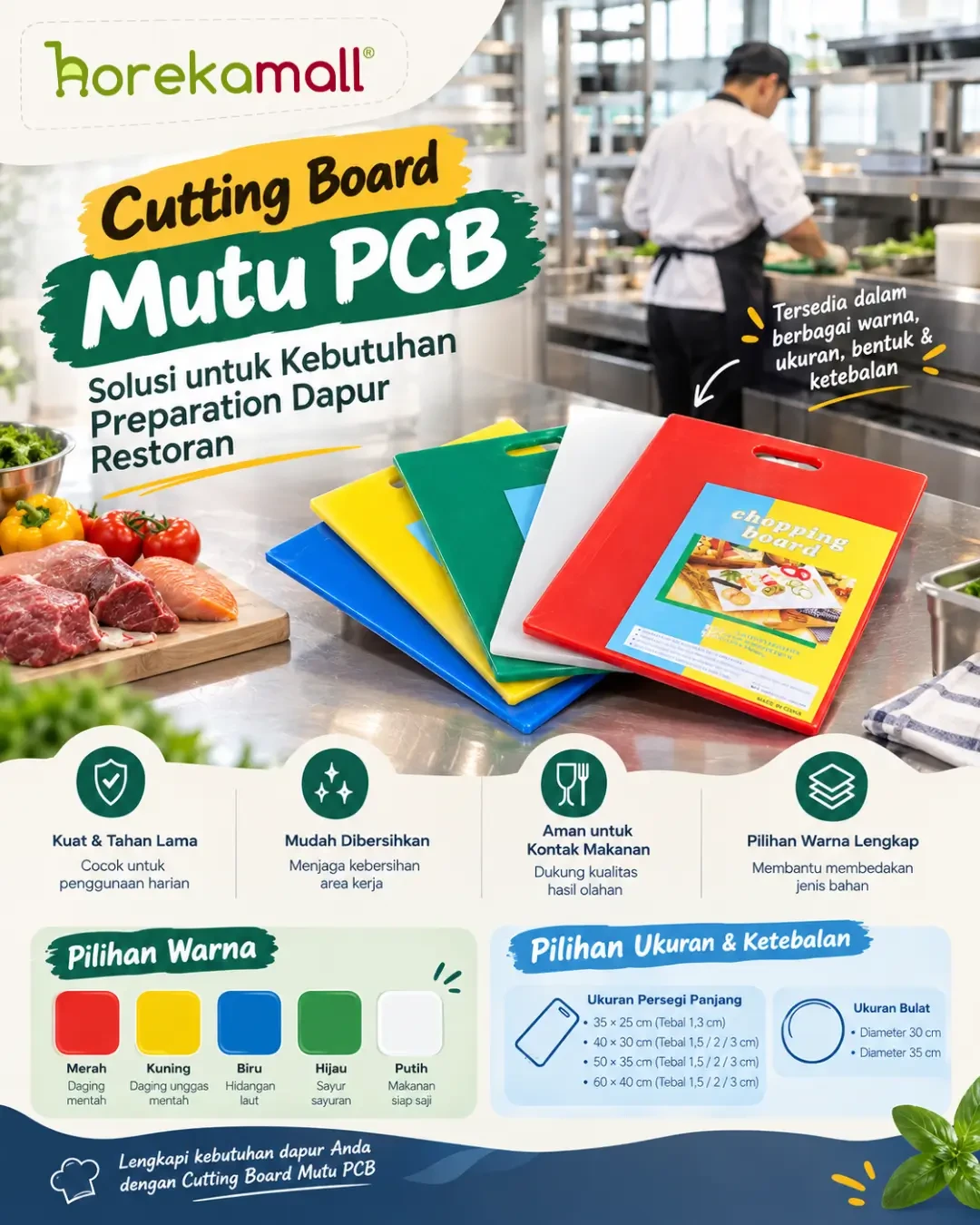 Cutting Board Mutu PCB: Solusi untuk Kebutuhan Preparation Dapur Restoran