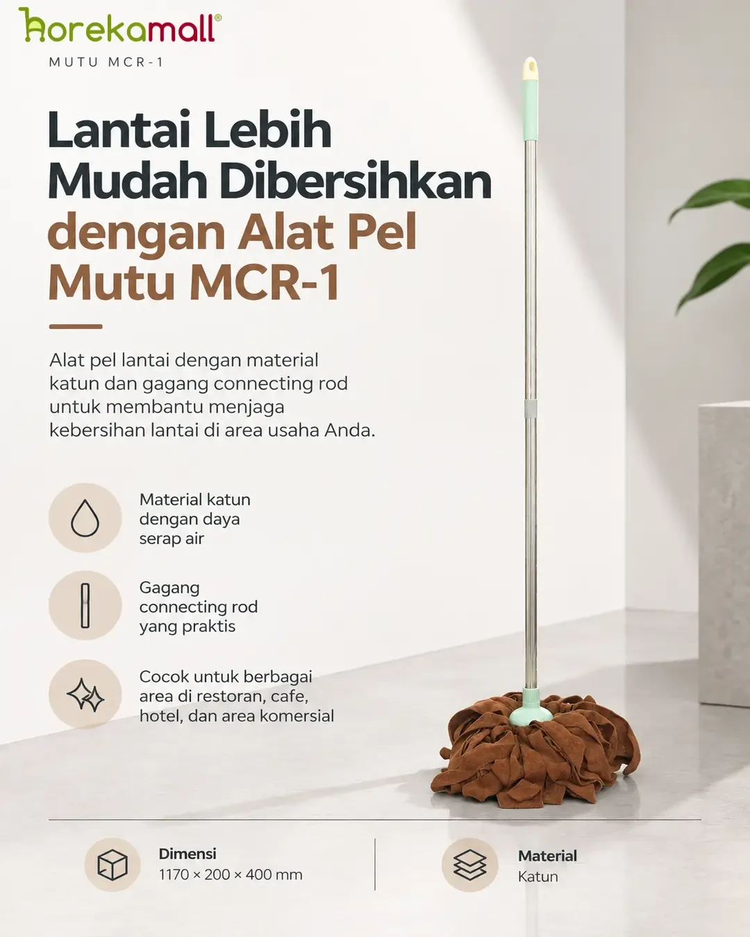 Lantai Lebih Mudah Dibersihkan dengan Alat Pel Mutu MCR-1