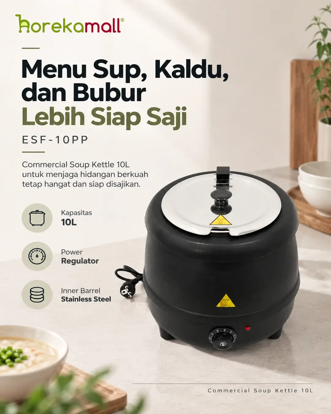 Menu Sup, Kaldu, dan Bubur Lebih Siap Saji dengan ESF-10PP