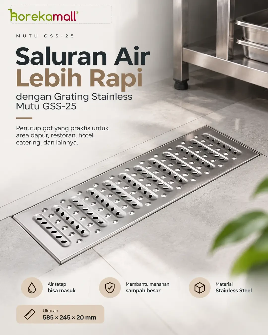 Saluran Air Lebih Rapi dengan Grating Stainless Mutu GSS-25