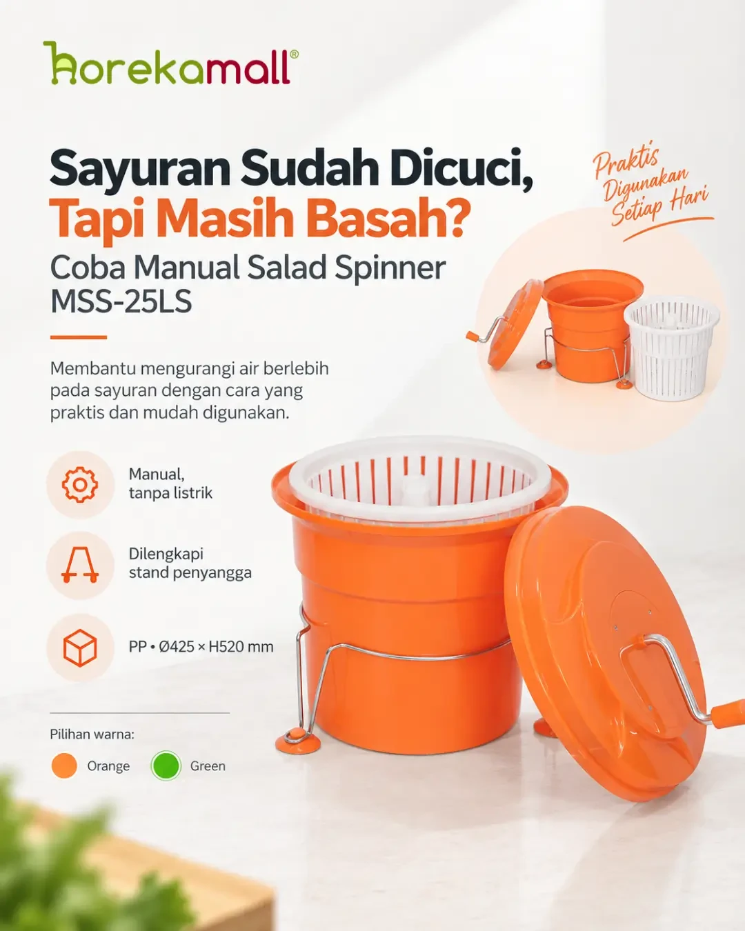 Sayuran Sudah Dicuci, Tapi Masih Basah? Coba MSS-25LS