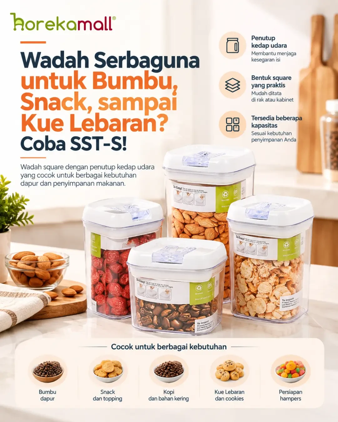 Wadah Serbaguna untuk Bumbu, Snack, sampai Kue Lebaran? Coba SST-S!