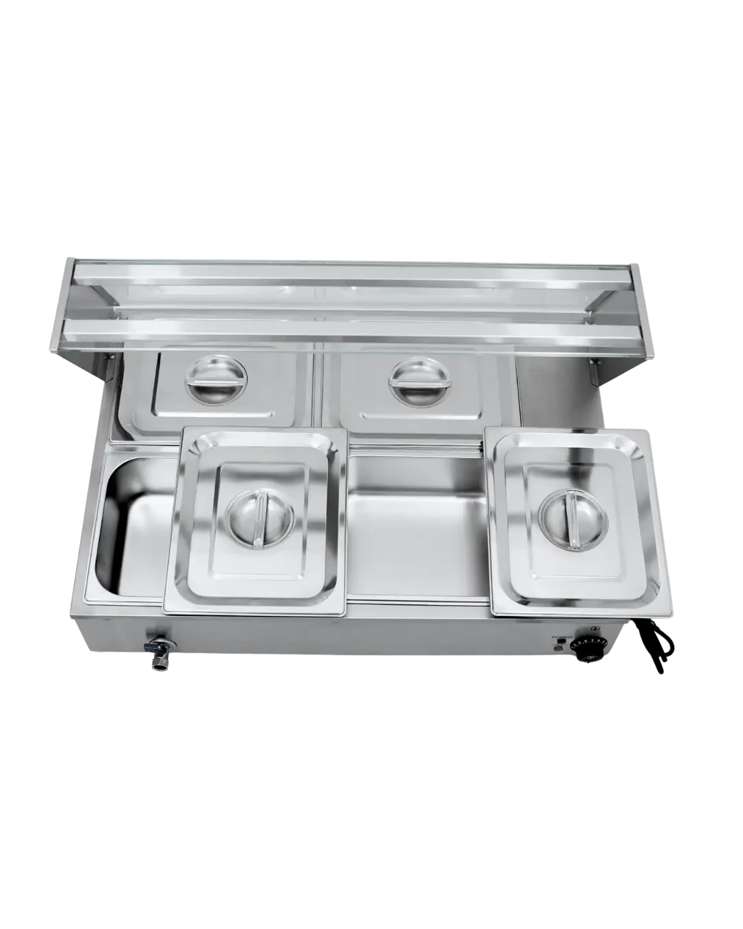 Bain Marie Listrik Penghangat Makanan Prasmanan 4 Pan Buffet Food Warmer | Mutu EBM-22 - 5733
