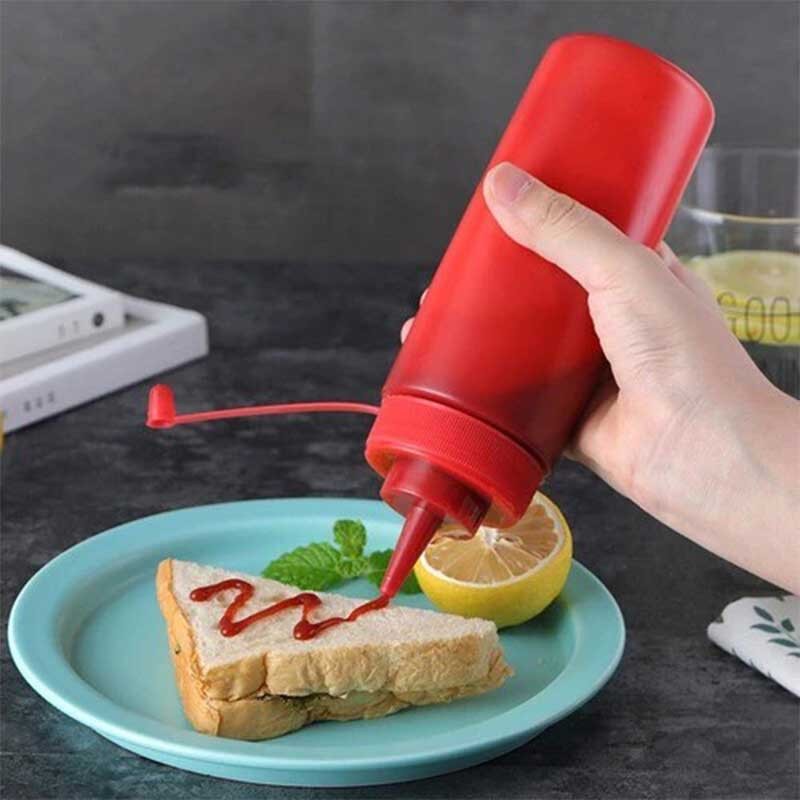 Botol Saos Kecap Mayonaise 1 Lubang Dengan Penutup 400ml Red | Mutu SBD-400R - 2991