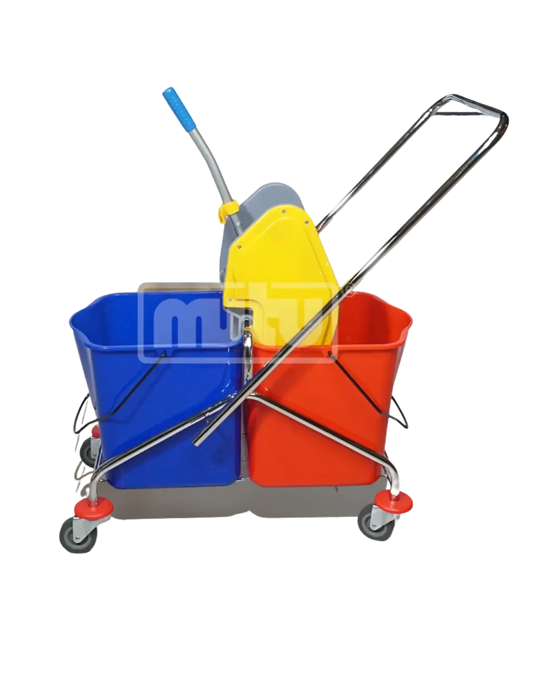 Double Mop Bucket Trolley Sistem Pel Dua Tabung Cleaning Area | Mutu MBT-30L2 - 3925