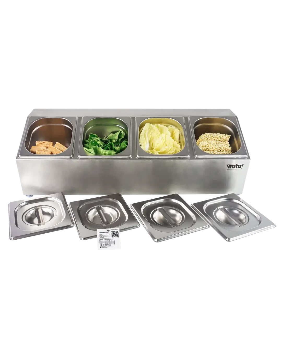 Food Prep Tray Stainless Food Pan Set Counter Dapur Condiment Tempat Bumbu | Mutu CMD-4 - 4468