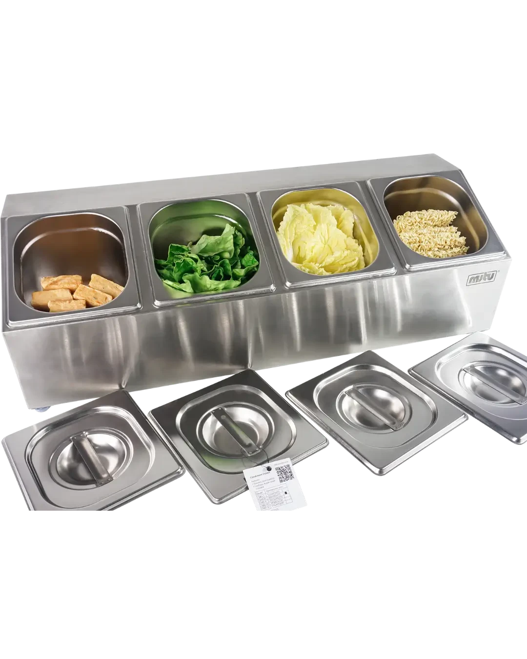 Food Prep Tray Stainless Food Pan Set Counter Dapur Condiment Tempat Bumbu | Mutu CMD-4 - 4469