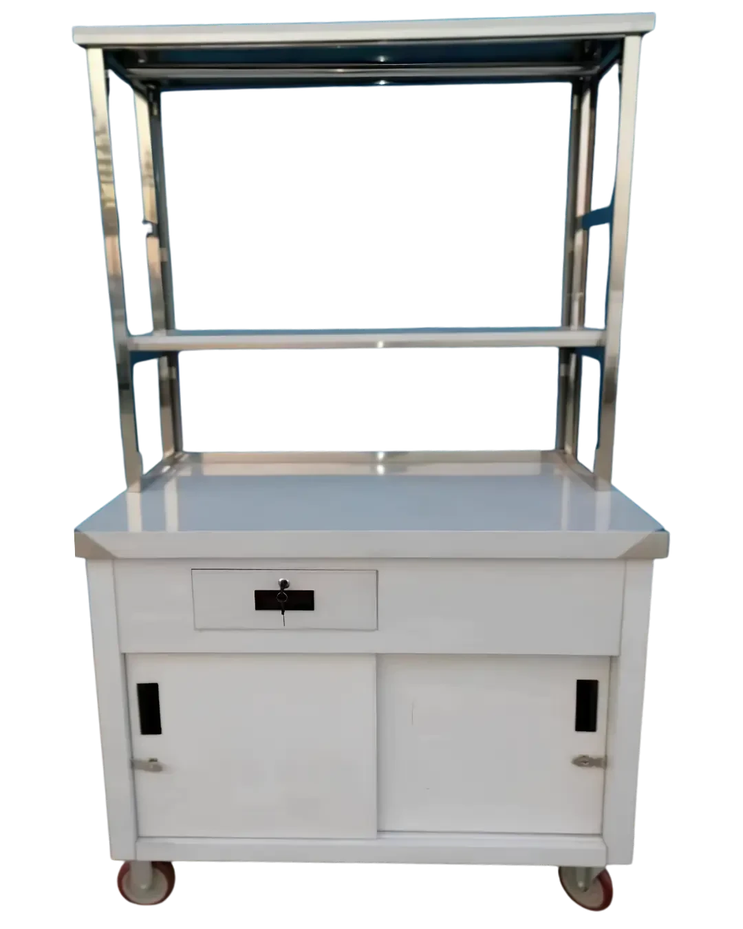 Gerobak Stand Jualan Resto Meja Prep Kitchen Stainless Catering | Mutu WTC-168 - 4635