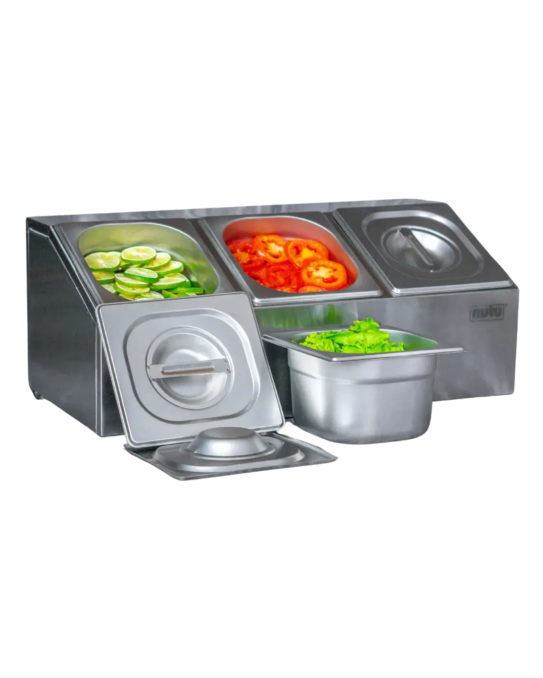 Ingredient Bin Stainless 3 Kompartemen Food Pan Set Wadah Condiment Dispenser Bumbu Dapur | Mutu CMD-3 - 4462