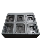 Salad Station Stainless 6 Kompartemen Tray Plastik Food Prep | Mutu CMD-32PC - 4478