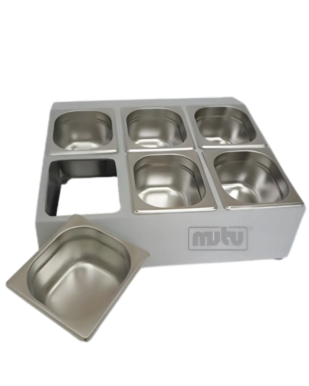 Salad Station Stainless Food Prep Serving Tray Condiment Dispenser Tempat Bumbu | Mutu CMD-32 - 4456