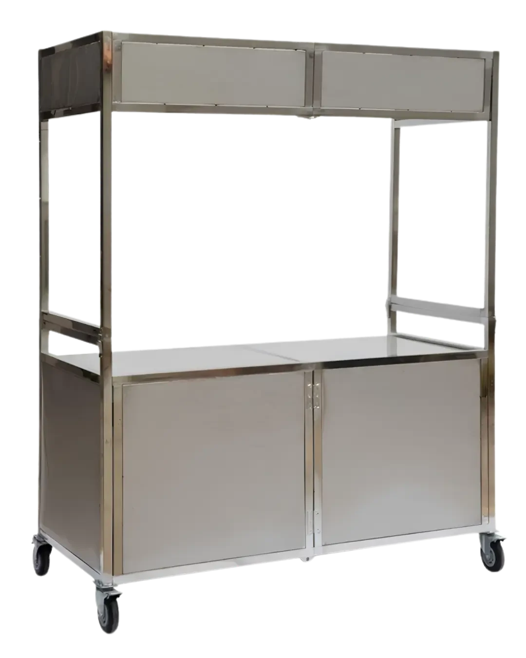 Stand Lipat Gerobak Stainless Kebutuhan Dapur Event Booth Portable Pameran | Mutu WFC-120 - 4637