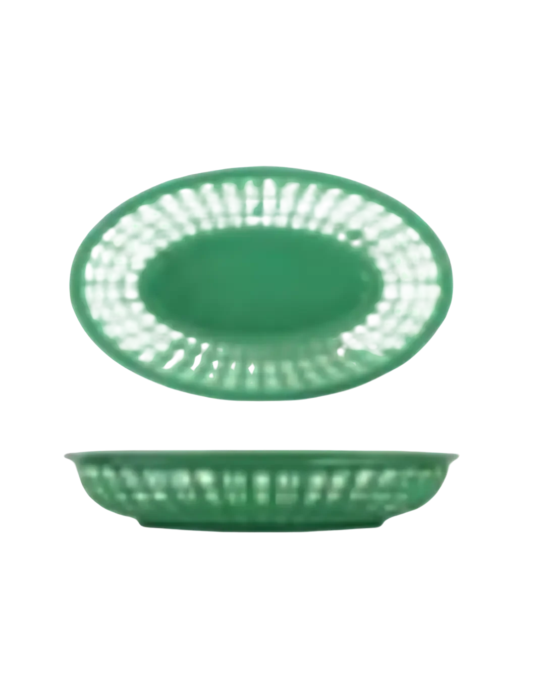 Tempat Makanan Oval Hitam Plastik Serving Basket | Mutu POB-214B - 4321