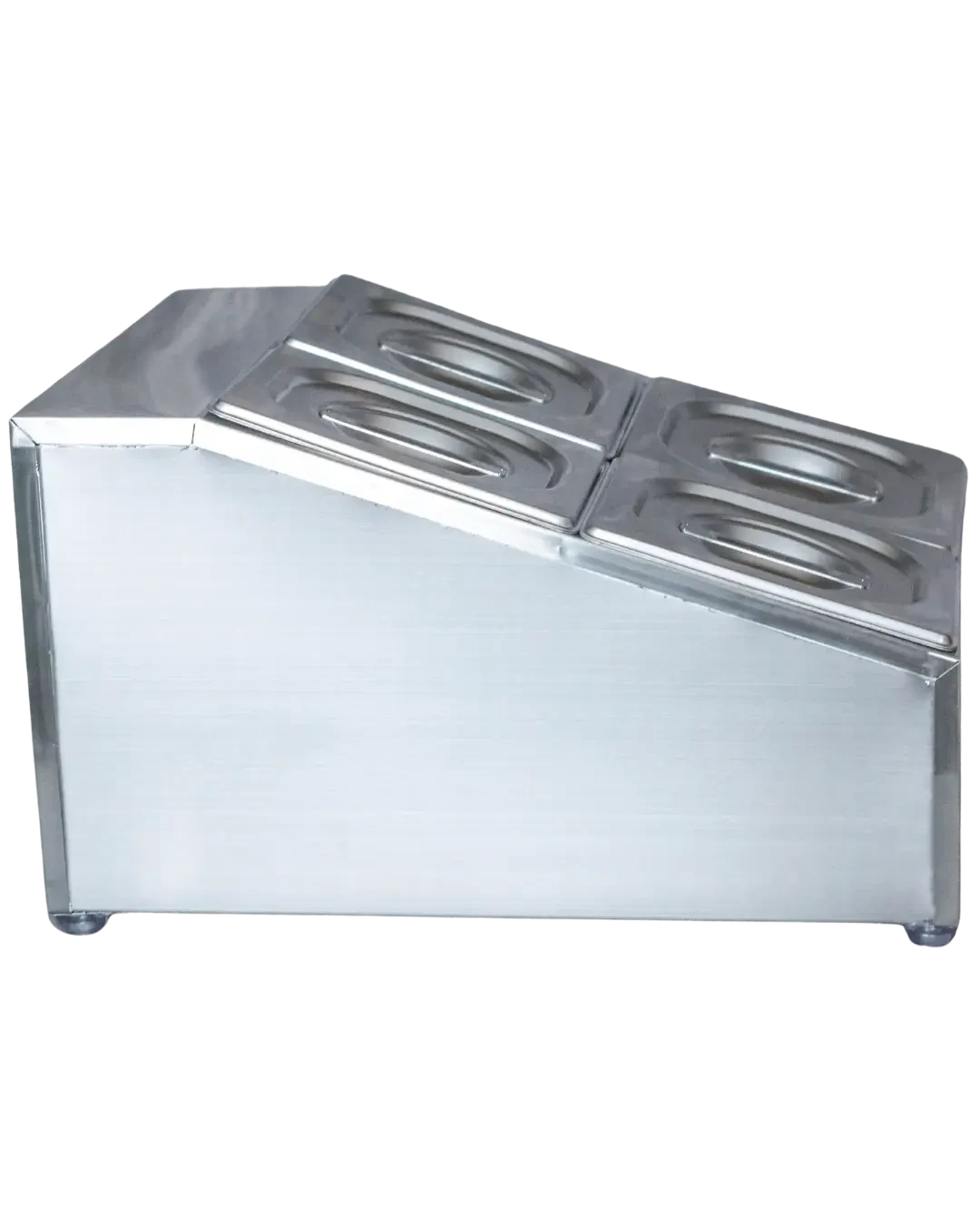 Topping Bar Stainless 4 Kompartemen Food Pan Display Bumbu Condiment Dispenser | Mutu CMD-22 - 4452