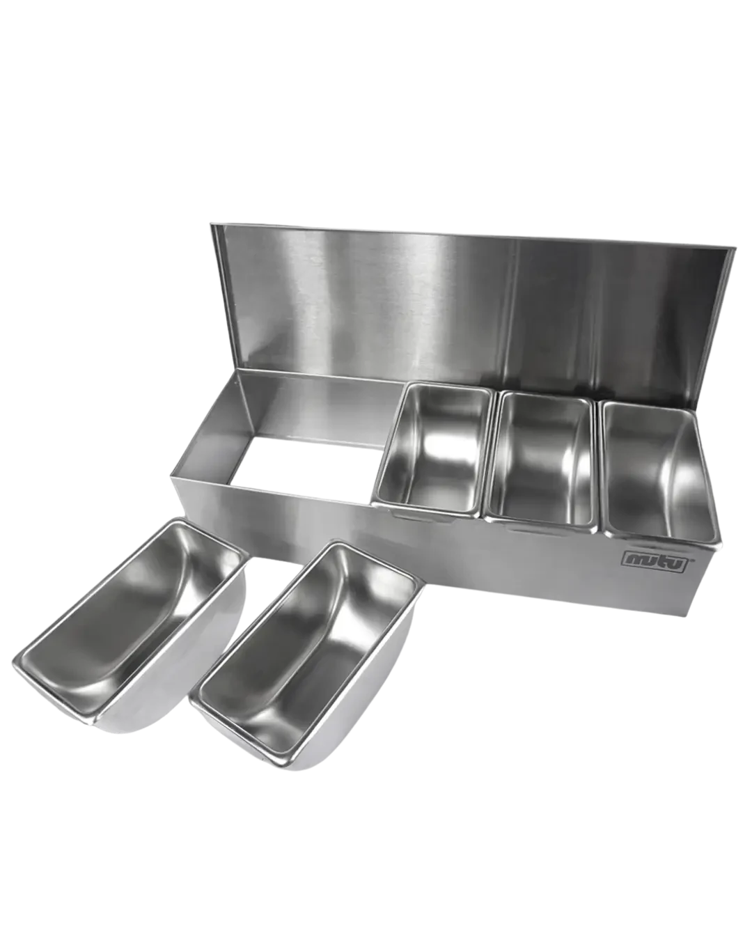 Topping Tray Stainless Meja Restoran Condiment Holder Tempat Bumbu | Mutu CMH-5S - 4512