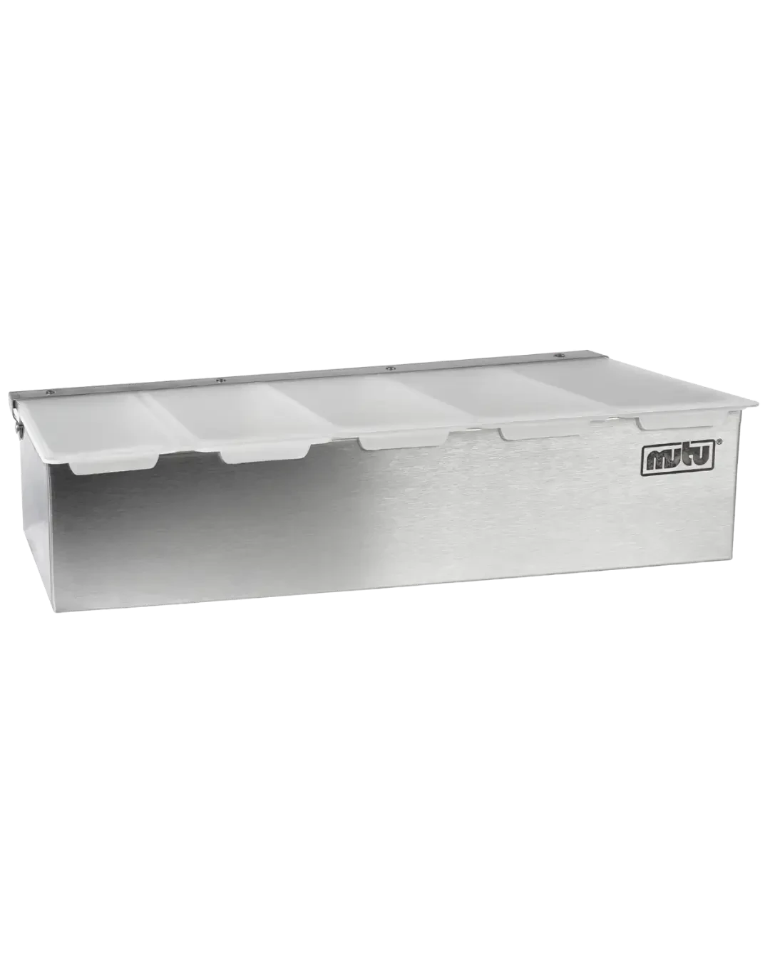 Topping Tray Stainless Tutup Transparan Penyajian Tempat Bumbu Condiment Holder | Mutu CMH-5 - 4501