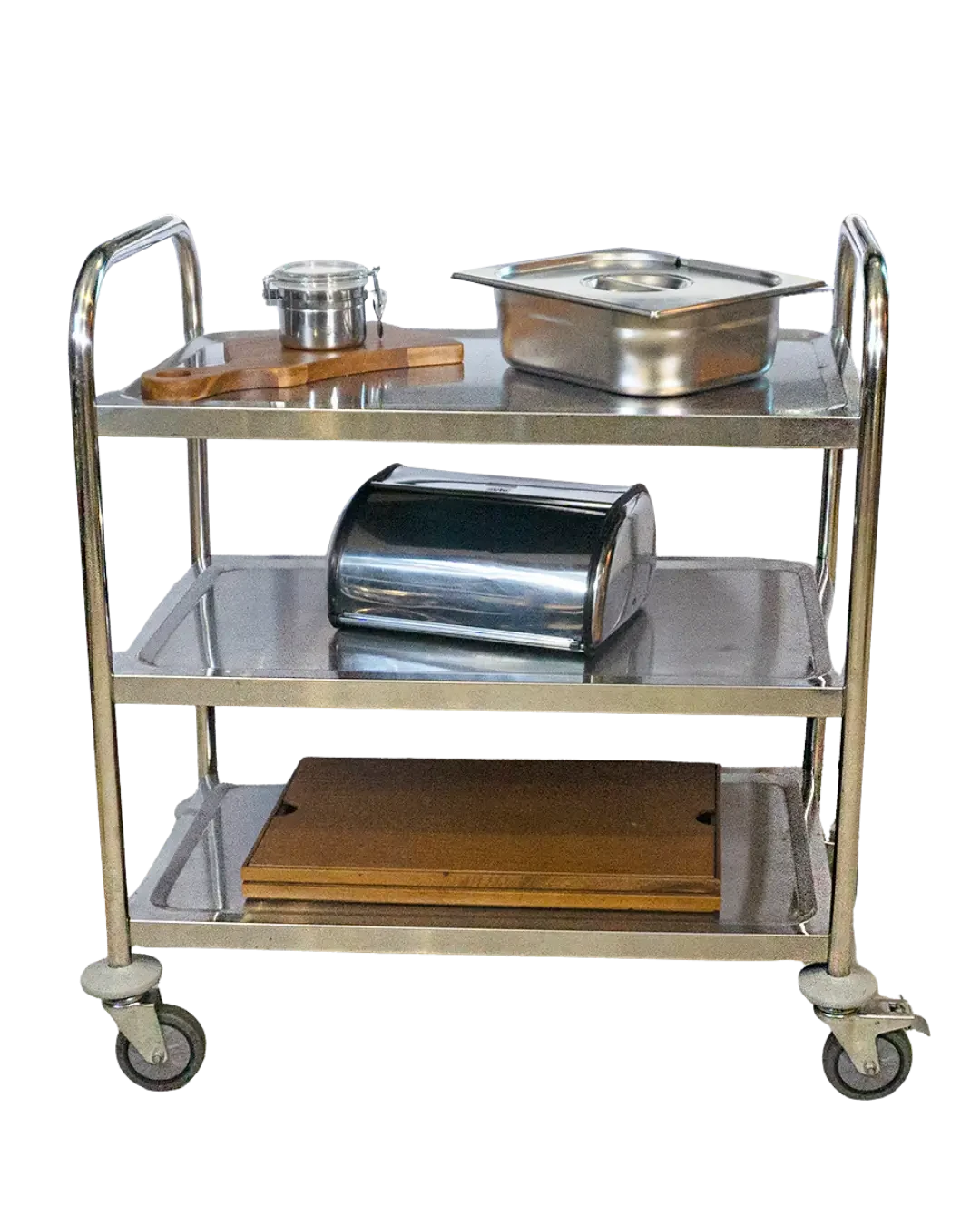 Troli Makanan Trolley Besar Food Service Cart Stainless Hotel Cafe Restoran | Mutu RST-3L - 4923