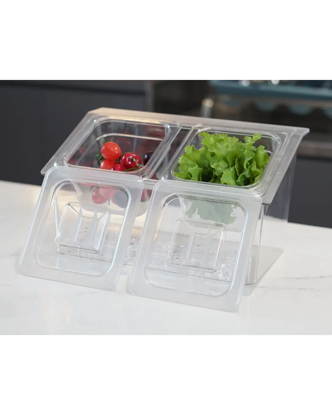 Wadah Panjang Base Dispenser Organisir Topping Dapur | Mutu BCD-L - 4490